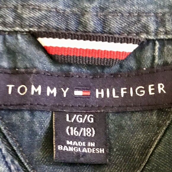 Tommy Hilfiger Youth boys long sleeve button up shirt size L 16-18 Years - Picture 4 of 6